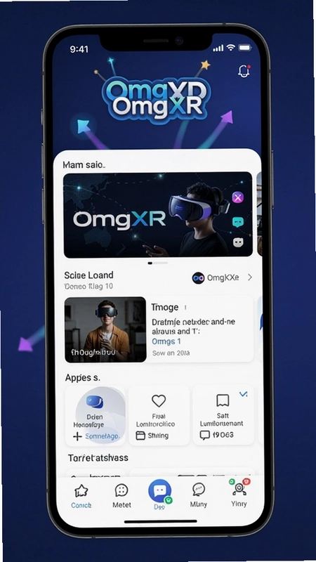 OmgXRԪ�����罻app������, չʾ��OmgXR�� logo���Ƽ�ҳ��Ѷ��������������