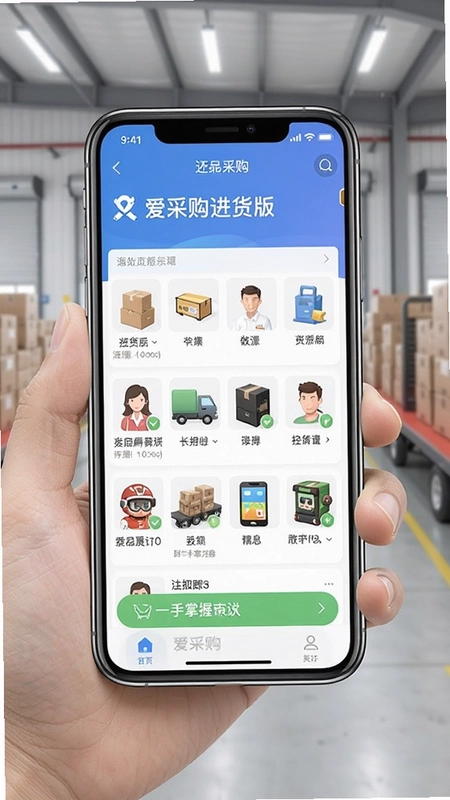 爱采购进货版手机界面展示,海量商品货源,批发采购一手掌握