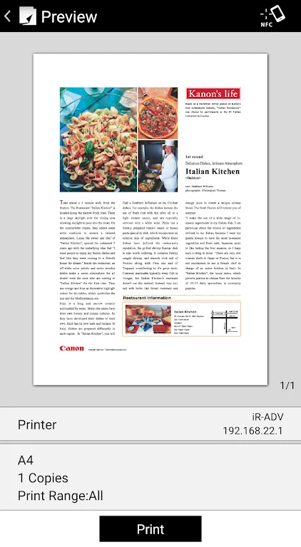 Canon PRINT Business�����ƶ���ӡ����Ԥ��ͼ